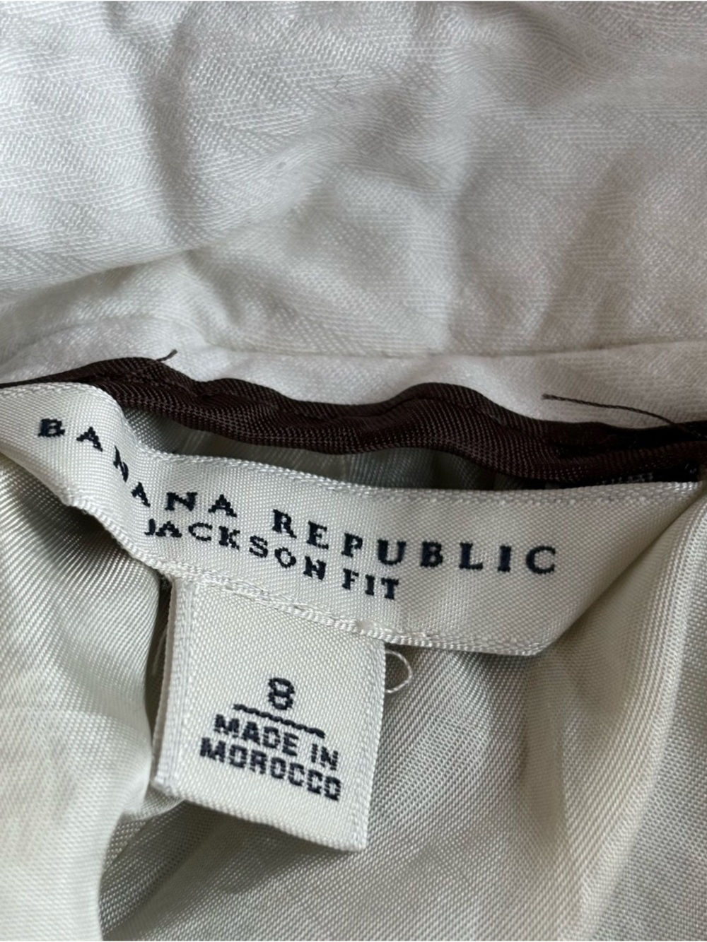 Banana Republic Straight Leg Pants - Light Brown Herringbone - Picture 4 of 4